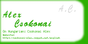 alex csokonai business card